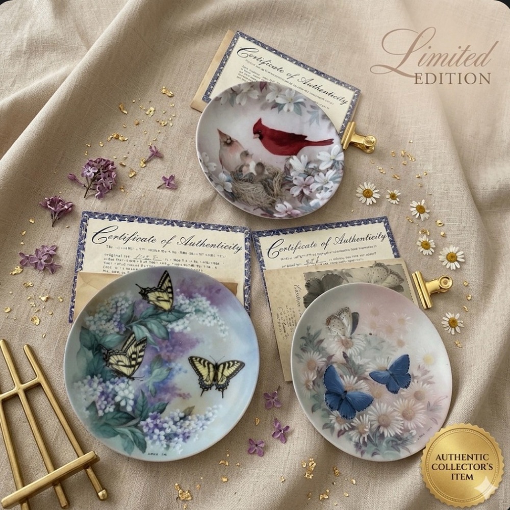 Set of 3 Vintage Lena Liu Limited Edition Collector Plates w/ COA